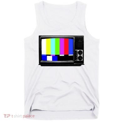 Retro TV Screen Colored Lines Tank Top