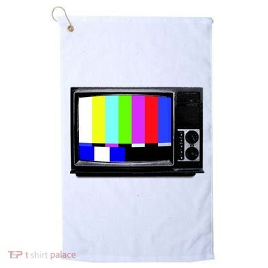 Retro TV Screen Colored Lines Golf Towel