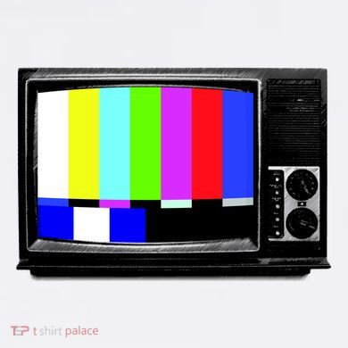 Retro TV Screen Colored Lines Plastic Christmas Ball Ornament