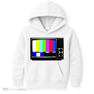 Retro TV Screen Colored Lines Kids Hoodie