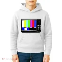 Retro TV Screen Colored Lines Kids Hoodie thumb 4