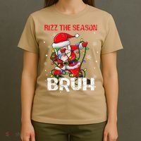 Rizz The Season Bruh Christmas Rizzmas Santa Claus Rizzler T-Shirt thumb 4