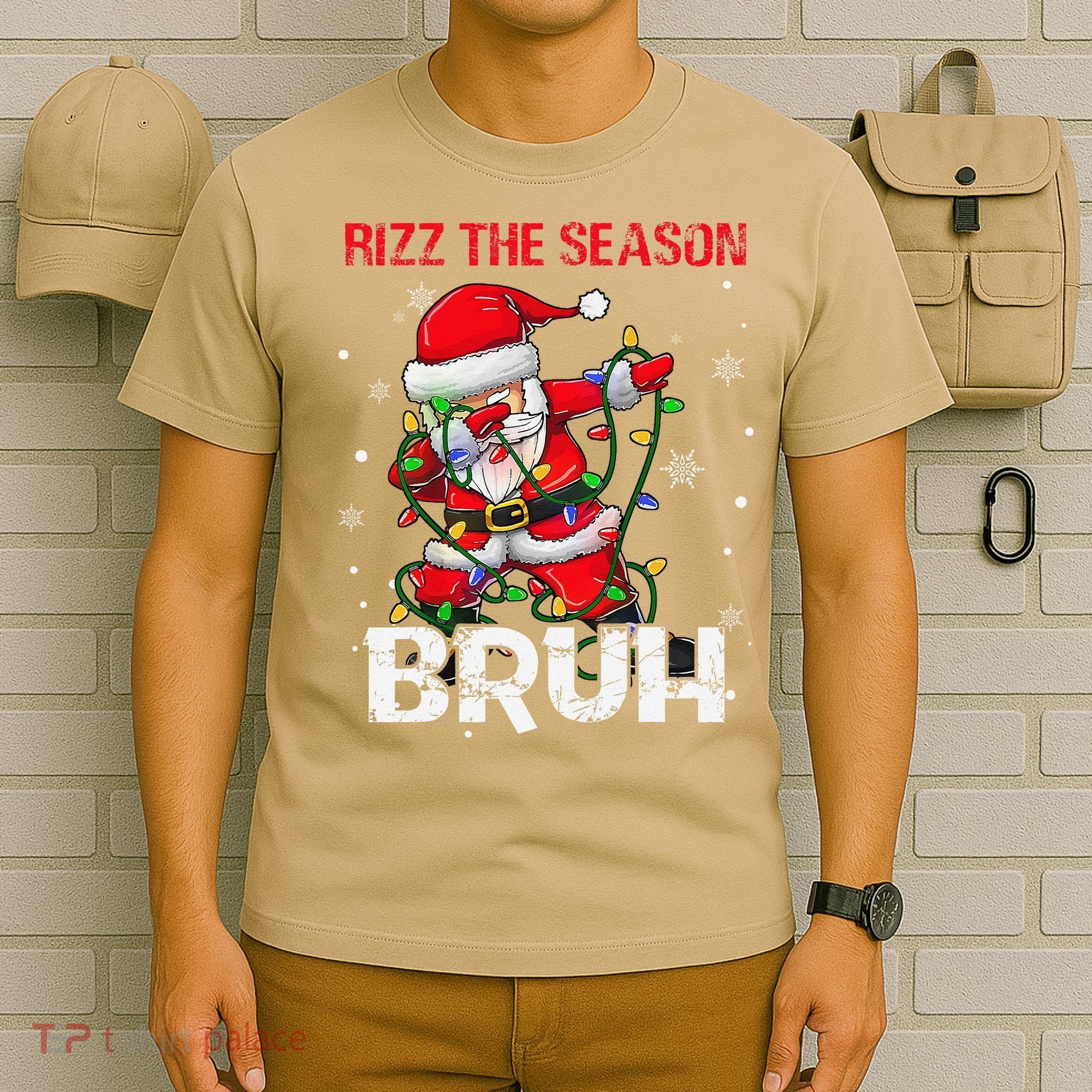 Rizz The Season Bruh Christmas Rizzmas Santa Claus Rizzler T-Shirt