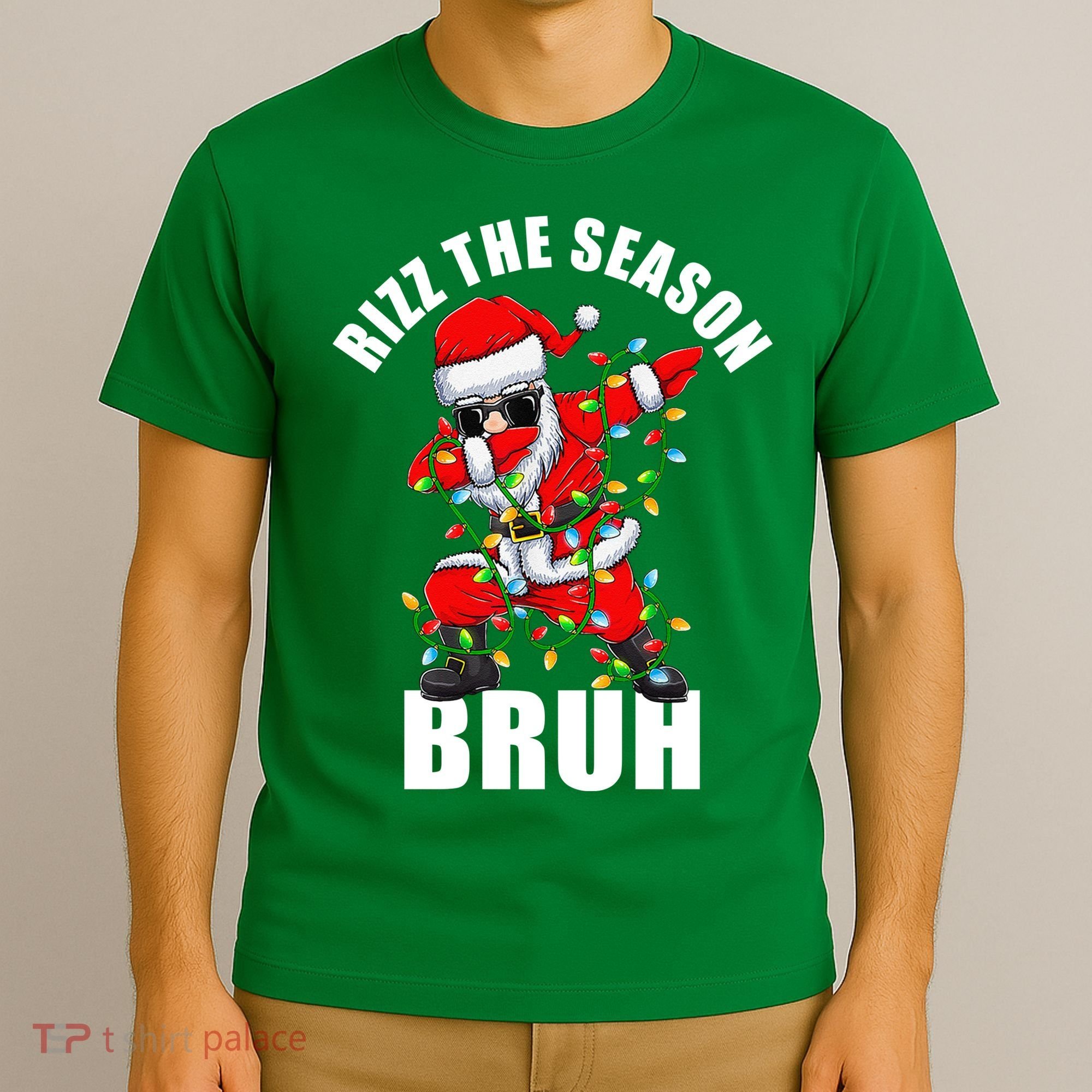 Rizz The Season Bruh Christmas Rizzmas Santa Claus T-Shirt