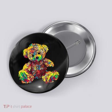 Rainbow Toy Stuffed Bear Button