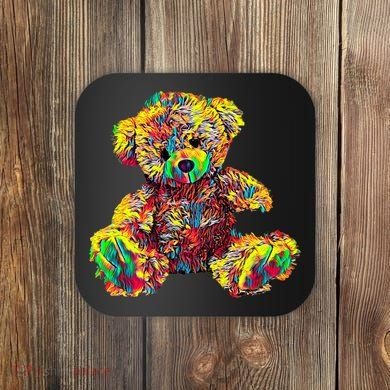 Rainbow Toy Stuffed Bear Coaster