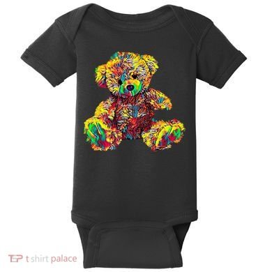 Rainbow Toy Stuffed Bear Baby Bodysuit