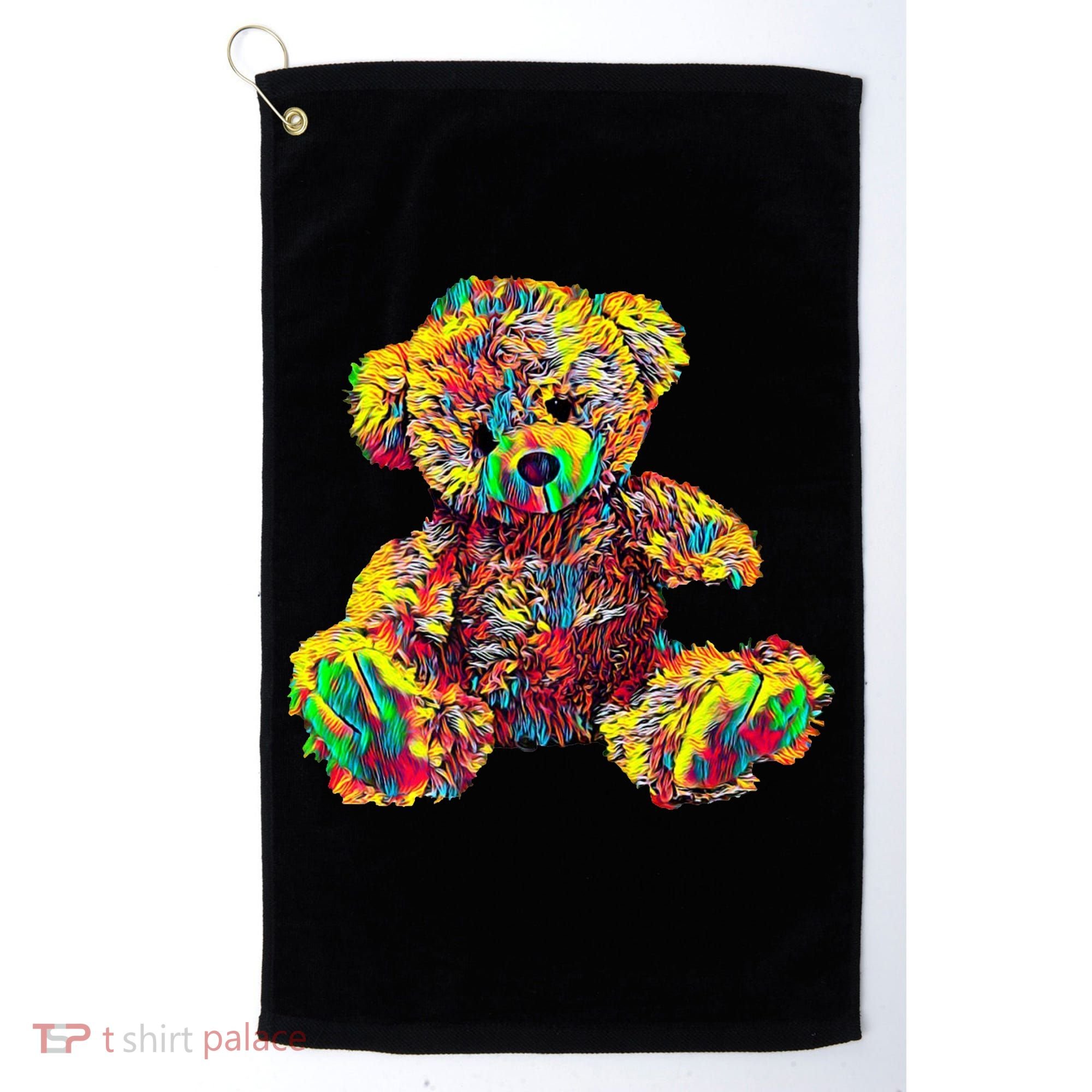 Rainbow Toy Stuffed Bear Golf Towel