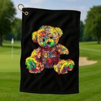 Rainbow Toy Stuffed Bear Golf Towel thumb 1