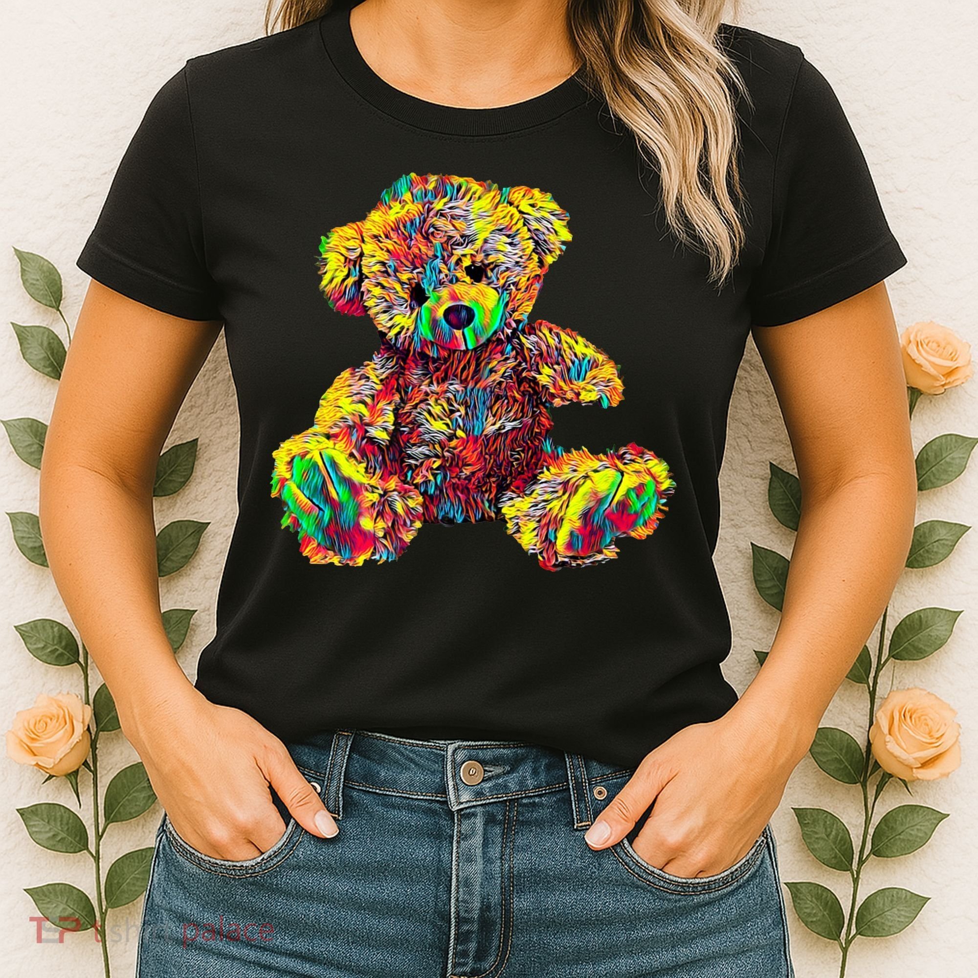 Rainbow Toy Stuffed Bear Women's T-Shirt