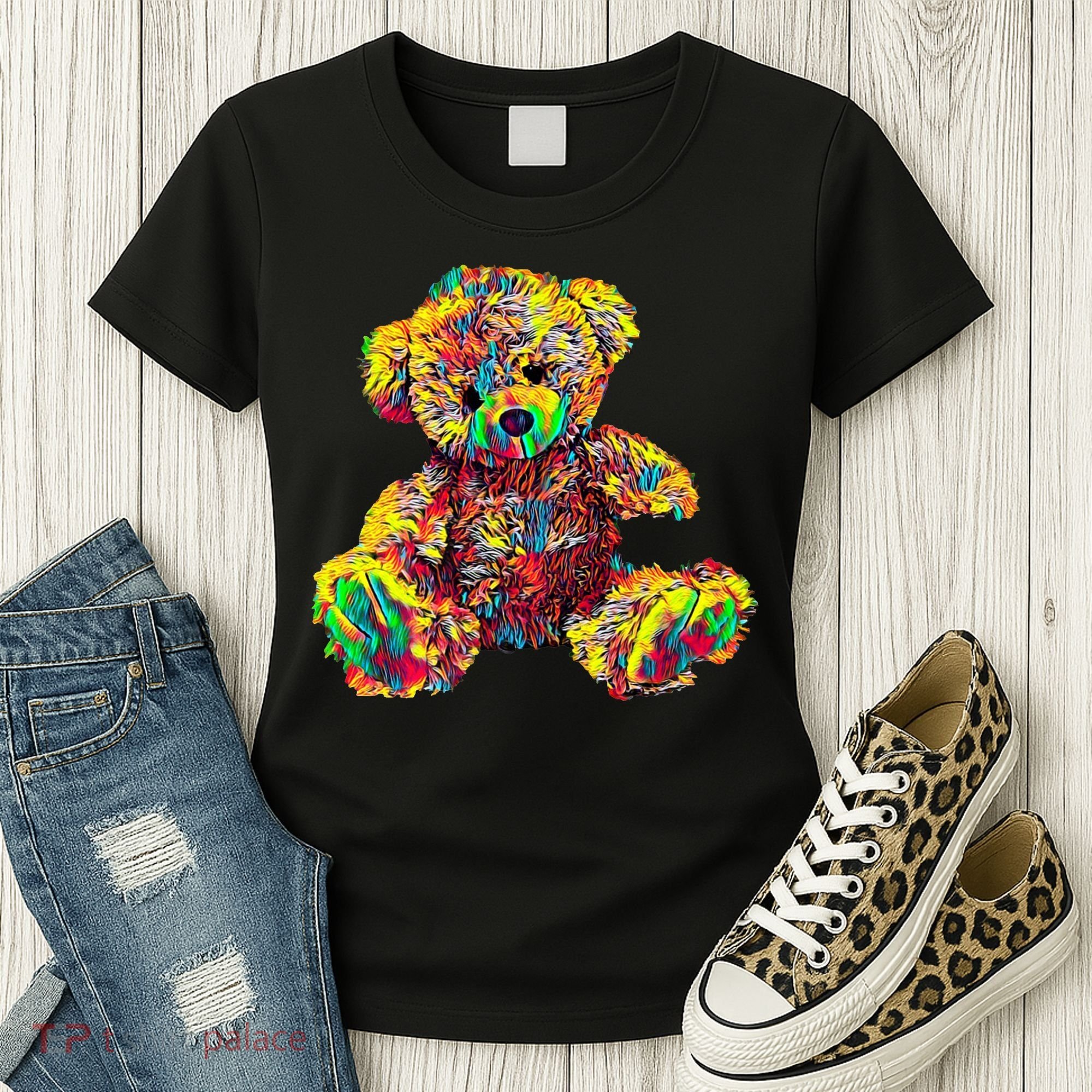 Rainbow Toy Stuffed Bear Women's T-Shirt