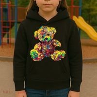 Rainbow Toy Stuffed Bear Kids Hoodie thumb 3