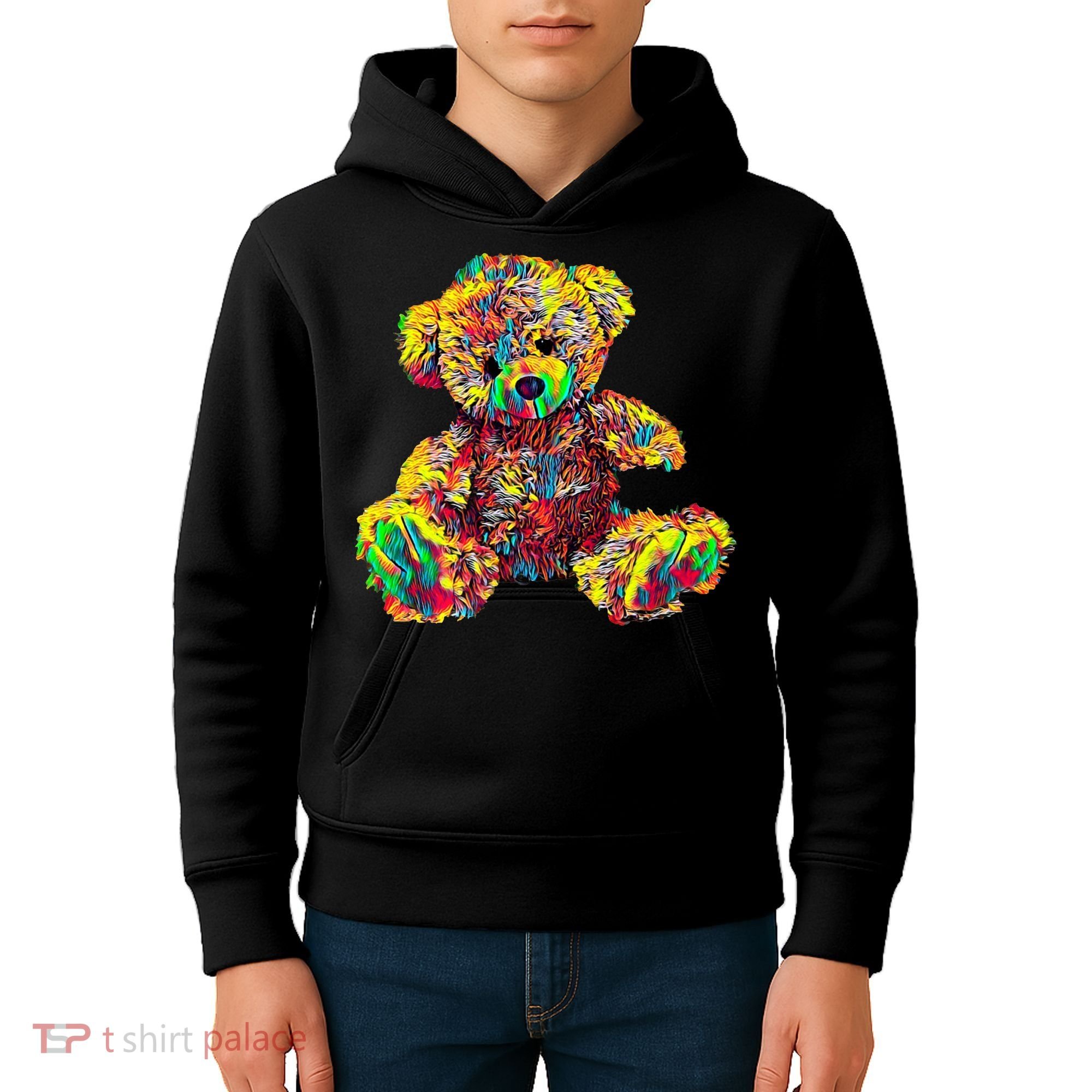 Rainbow Toy Stuffed Bear Kids Hoodie