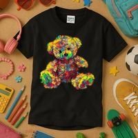 Rainbow Toy Stuffed Bear Kids T-Shirt thumb 3