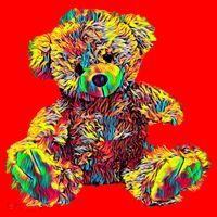 Rainbow Toy Stuffed Bear Santa Hat thumb 1