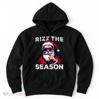 Rizz The Season Funny Santa Joke White Elephant Christmas Hoodie thumb 0