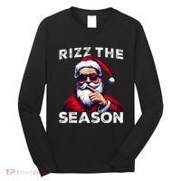 Rizz The Season Funny Santa Joke White Elephant Christmas Long Sleeve Shirt thumb 0