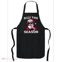 Rizz The Season Funny Santa Joke White Elephant Christmas Apron thumb 0