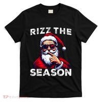Rizz The Season Funny Santa Joke White Elephant Christmas T-Shirt thumb 0
