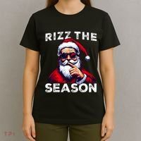 Rizz The Season Funny Santa Joke White Elephant Christmas T-Shirt thumb 4