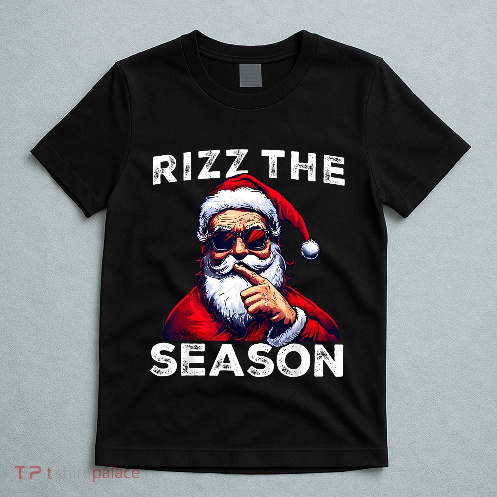 Rizz The Season Funny Santa Joke White Elephant Christmas T-Shirt