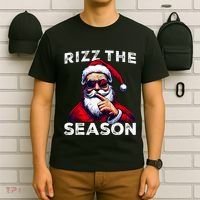 Rizz The Season Funny Santa Joke White Elephant Christmas T-Shirt thumb 6