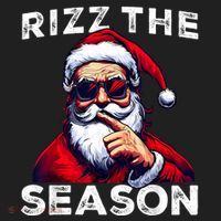 Rizz The Season Funny Santa Joke White Elephant Christmas Beanie thumb 2