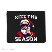 Rizz The Season Funny Santa Joke White Elephant Christmas Mousepad thumb 0