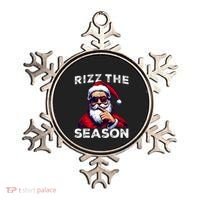 Rizz The Season Funny Santa Joke White Elephant Christmas Ornament thumb 0