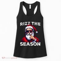 Rizz The Season Funny Santa Joke White Elephant Christmas Women's Tank Top thumb 0