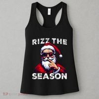 Rizz The Season Funny Santa Joke White Elephant Christmas Women's Tank Top thumb 3