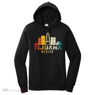 Retro Tijuana Skyline Vintage Mexico Souvenir Women's Hoodie