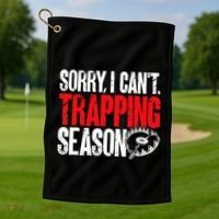 retro  Trapper sorry, i can't trapping season  Golf Towel thumb 1