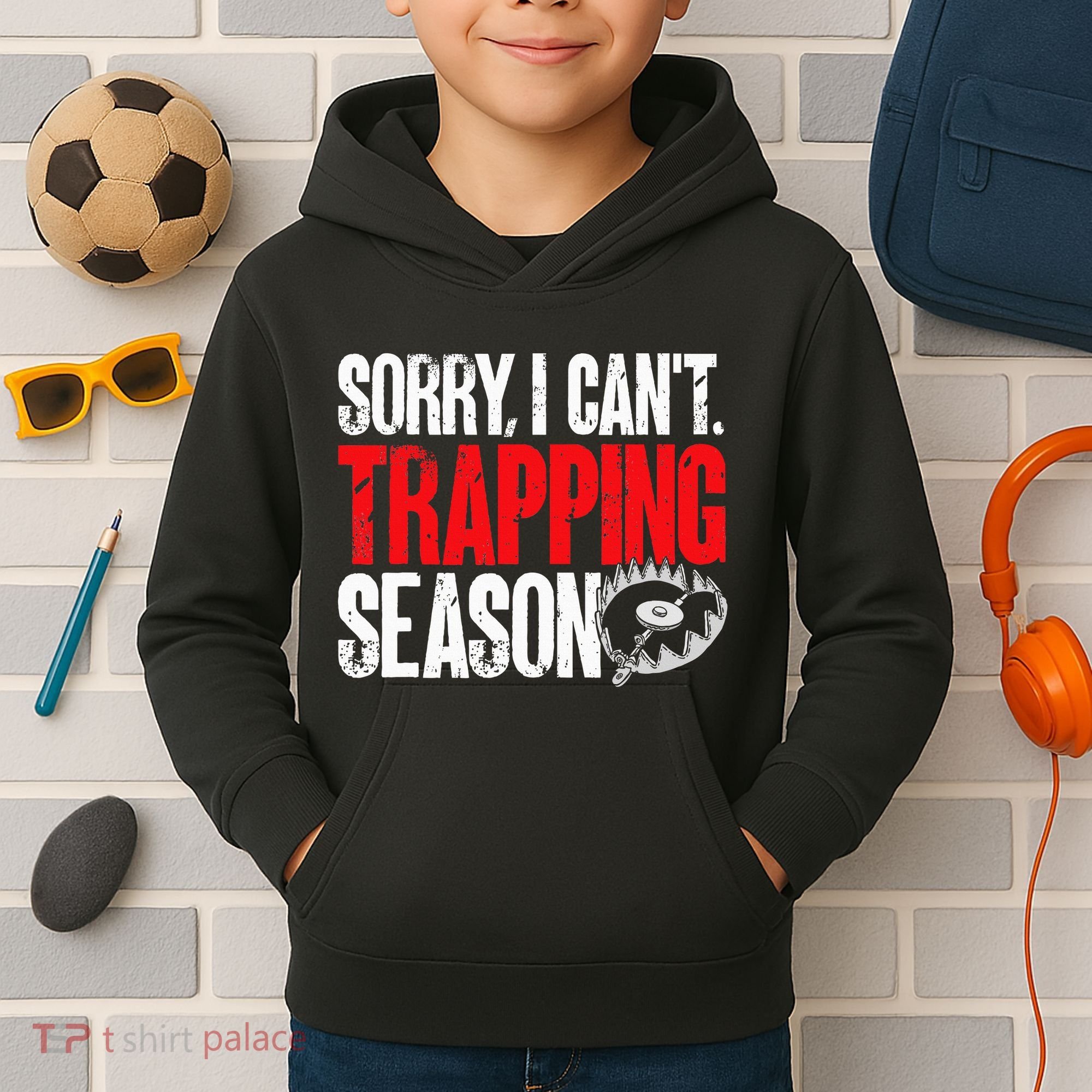 retro  Trapper sorry, i can't trapping season  Kids Hoodie