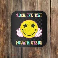 Rock The Staar Test Testing Day Smile Face Groovy Teacher  Coaster thumb 0