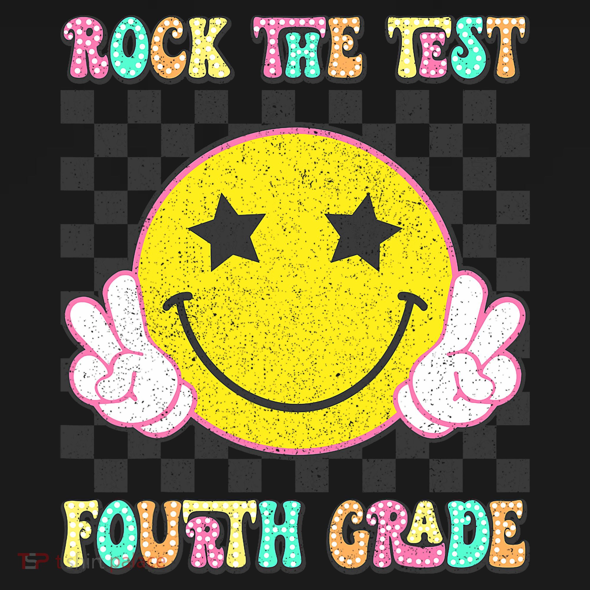 Rock The Staar Test Testing Day Smile Face Groovy Teacher  Coaster