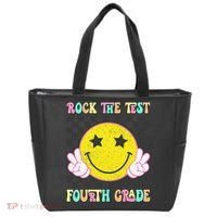 Rock The Staar Test Testing Day Smile Face Groovy Teacher  Tote Bag thumb 0