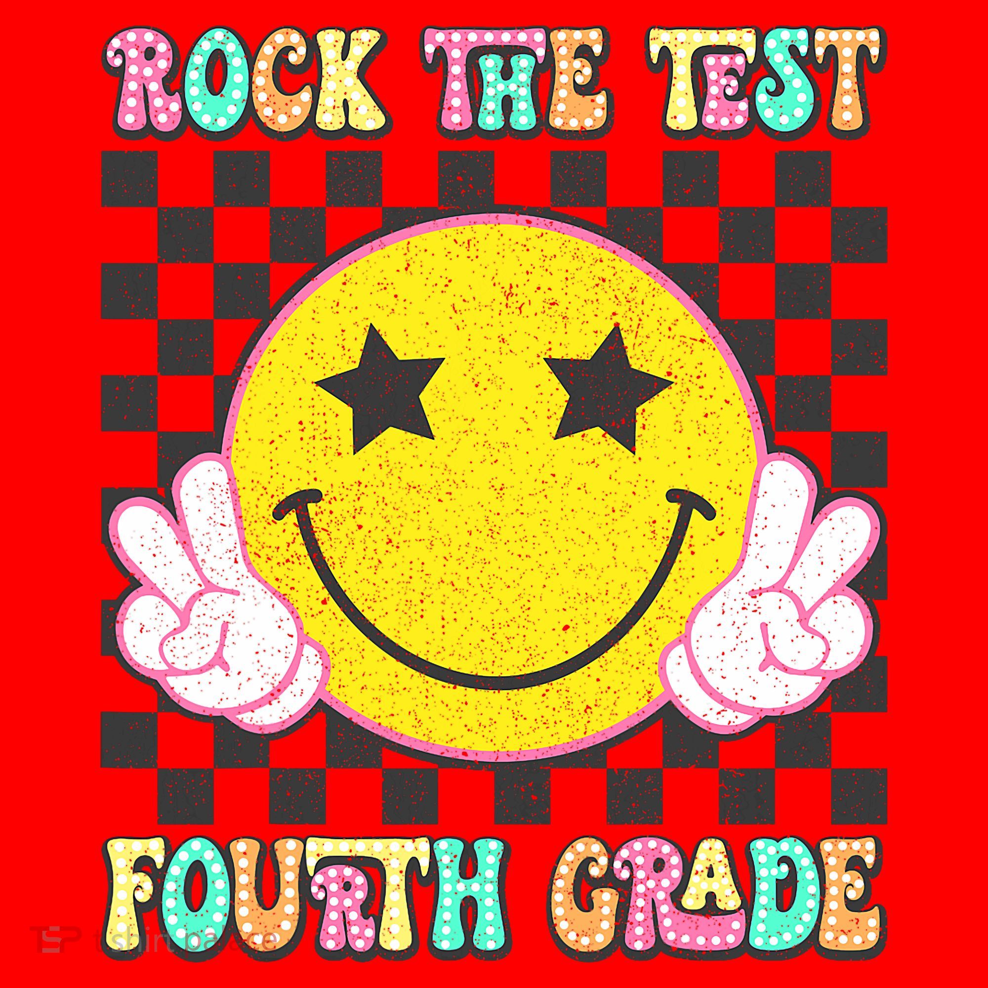 Rock The Staar Test Testing Day Smile Face Groovy Teacher  Santa Hat