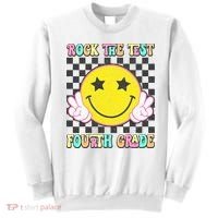 Rock The Staar Test Testing Day Smile Face Groovy Teacher  Sweatshirt thumb 0