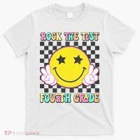 Rock The Staar Test Testing Day Smile Face Groovy Teacher  T-Shirt thumb 0