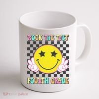 Rock The Staar Test Testing Day Smile Face Groovy Teacher  Coffee Mug thumb 1