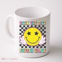 Rock The Staar Test Testing Day Smile Face Groovy Teacher  Coffee Mug thumb 0