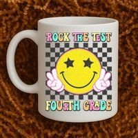 Rock The Staar Test Testing Day Smile Face Groovy Teacher  Coffee Mug thumb 2