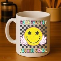 Rock The Staar Test Testing Day Smile Face Groovy Teacher  Coffee Mug thumb 4