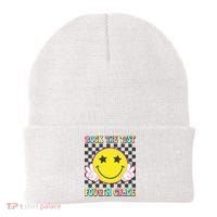 Rock The Staar Test Testing Day Smile Face Groovy Teacher  Beanie thumb 0