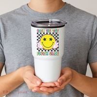 Rock The Staar Test Testing Day Smile Face Groovy Teacher  Tumbler thumb 2