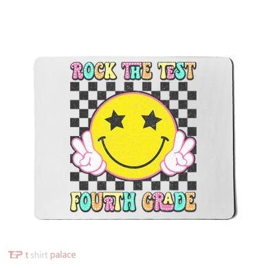 Rock The Staar Test Testing Day Smile Face Groovy Teacher  Mousepad