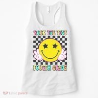 Rock The Staar Test Testing Day Smile Face Groovy Teacher  Women's Tank Top thumb 0