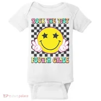 Rock The Staar Test Testing Day Smile Face Groovy Teacher  Baby Bodysuit thumb 0