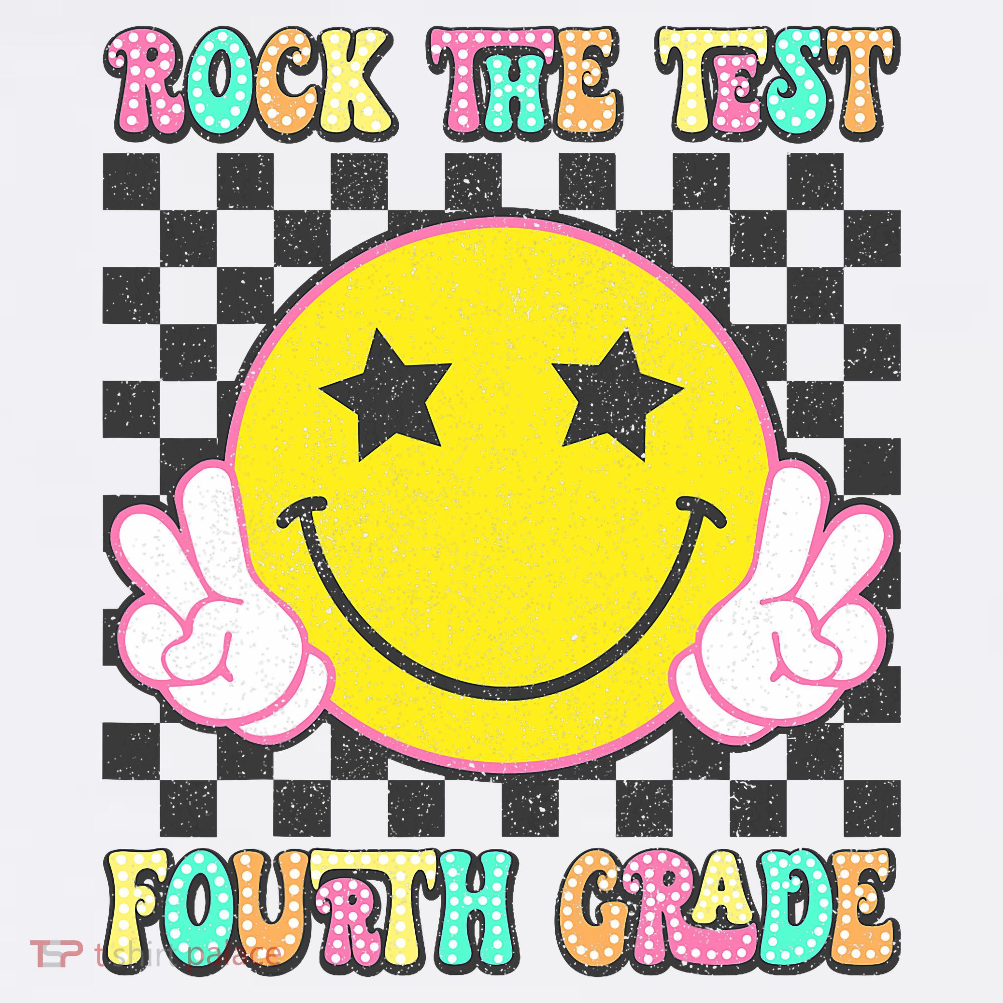 Rock The Staar Test Testing Day Smile Face Groovy Teacher  Hat